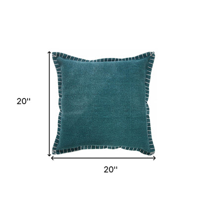 14" X 36" Bright Blue 100% Cotton Zippered Pillow