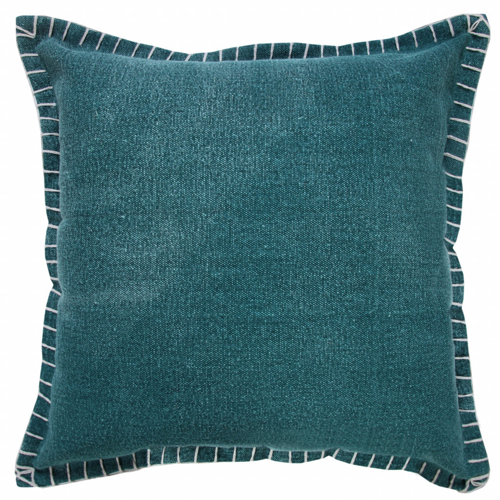 14" X 36" Bright Blue 100% Cotton Zippered Pillow