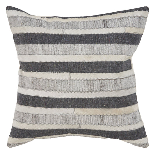 20" Charcoal Striped Wool Throw Pillow