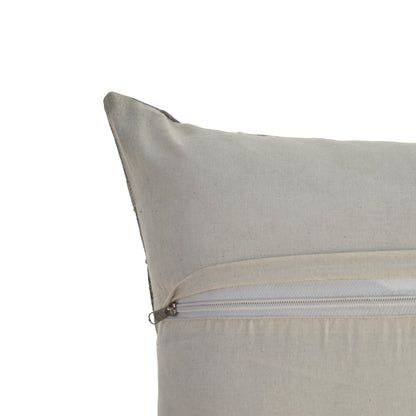 20" X 20" Gray Taupe And Ivory 100% Wool Striped Zippered Pillow