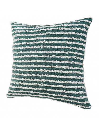 14" X 36" Black And Cream 100% Cotton Striped Zippered Pillow