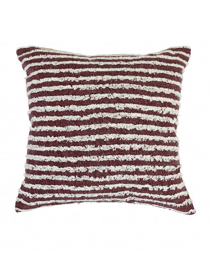 14" X 36" Black And Cream 100% Cotton Striped Zippered Pillow