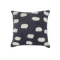 20" X 20" Dark Blue And White 100% Cotton Zippered Pillow