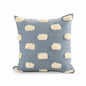 20" X 20" Dark Blue And White 100% Cotton Zippered Pillow