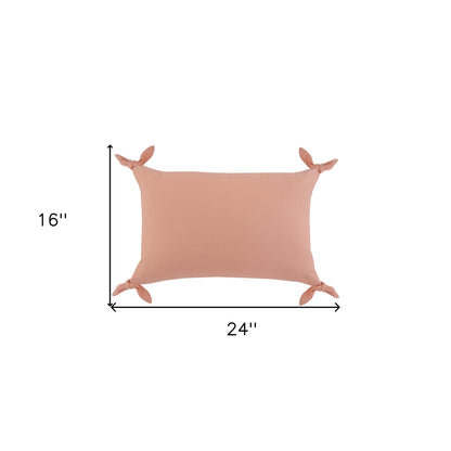 16" X 24" Blush Pink 100% Cotton Zippered Pillow