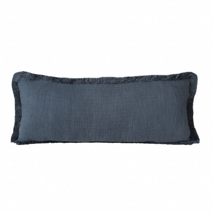 14" X 36" Navy Blue 100% Cotton Zippered Pillow