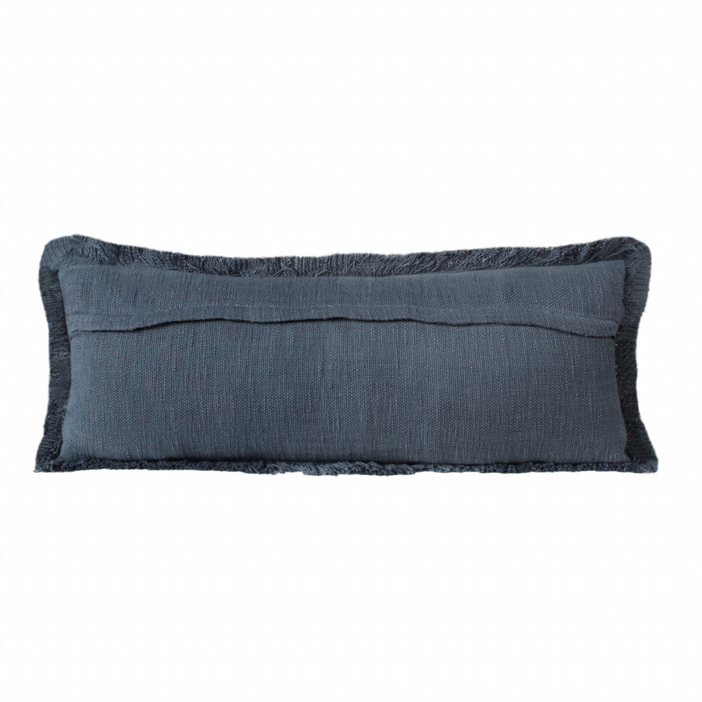 14" X 36" Jet Black 100% Cotton Zippered Pillow