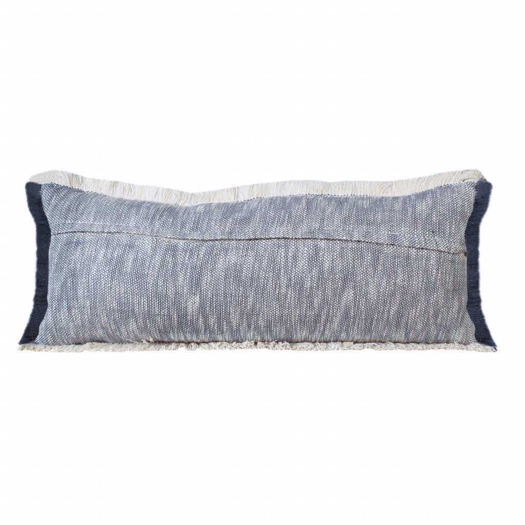 14" X 36" Navy Blue 100% Cotton Zippered Pillow