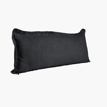 14" X 36" Jet Black 100% Cotton Zippered Pillow