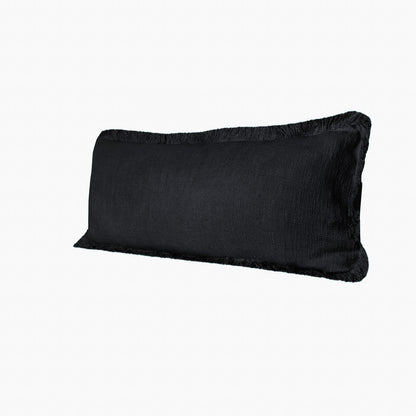 14" X 36" Jet Black 100% Cotton Zippered Pillow