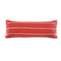 14" X 36" Red And Tan 100% Cotton Zippered Pillow