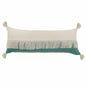 14" X 36" Emerald Green And Off-White 100% Cotton Zippered Pillow