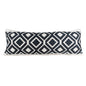 14" X 36" Deep Navy And White 100% Cotton Geometric Zippered Pillow