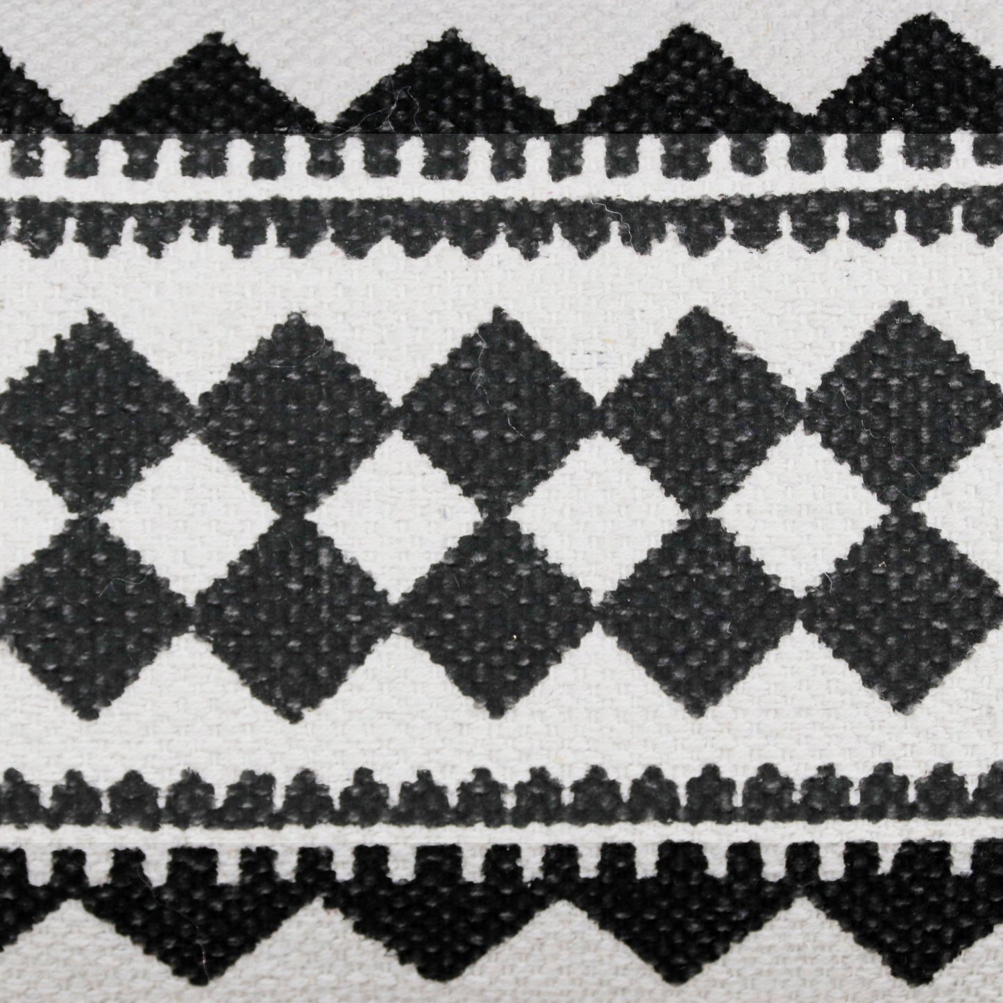 14" X 36" Black And White 100% Cotton Geometric Zippered Pillow