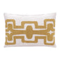 16" X 24" Yellow And Ivory 100% Cotton Geometric Zippered Pillow