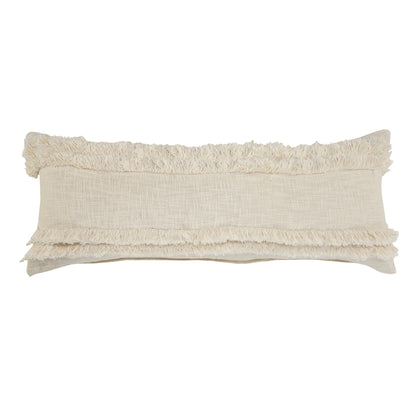 20" X 20" Cream 100% Cotton Zippered Pillow