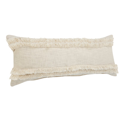 20" X 20" Cream 100% Cotton Zippered Pillow