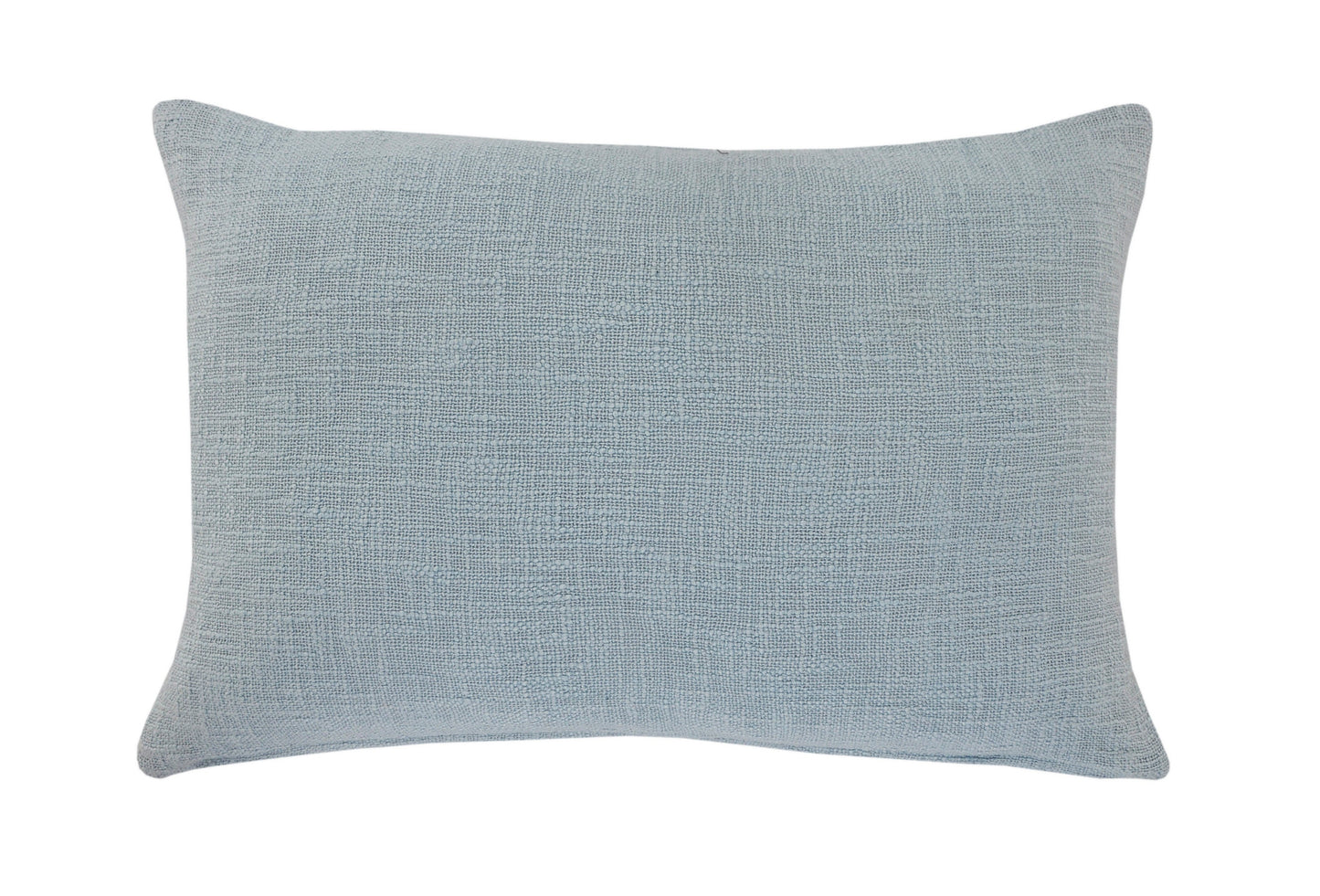 20" X 20" Sky Blue And White 100% Cotton Geometric Zippered Pillow