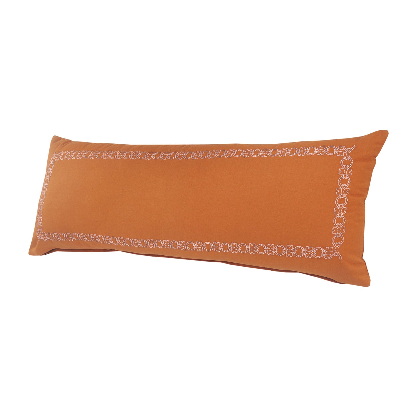 20" X 20" Orange And Dark Orange 100% Cotton Geometric Zippered Pillow