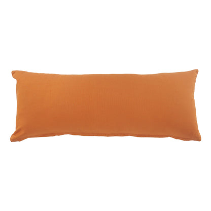 20" X 20" Orange And Dark Orange 100% Cotton Geometric Zippered Pillow