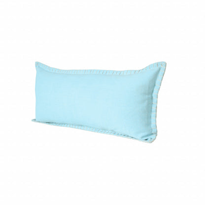 14" X 36" Bright Blue 100% Cotton Zippered Pillow