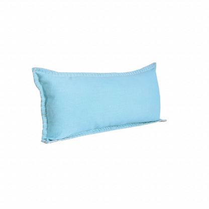 14" X 36" Bright Blue 100% Cotton Zippered Pillow