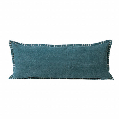 14" X 36" Bright Blue 100% Cotton Zippered Pillow