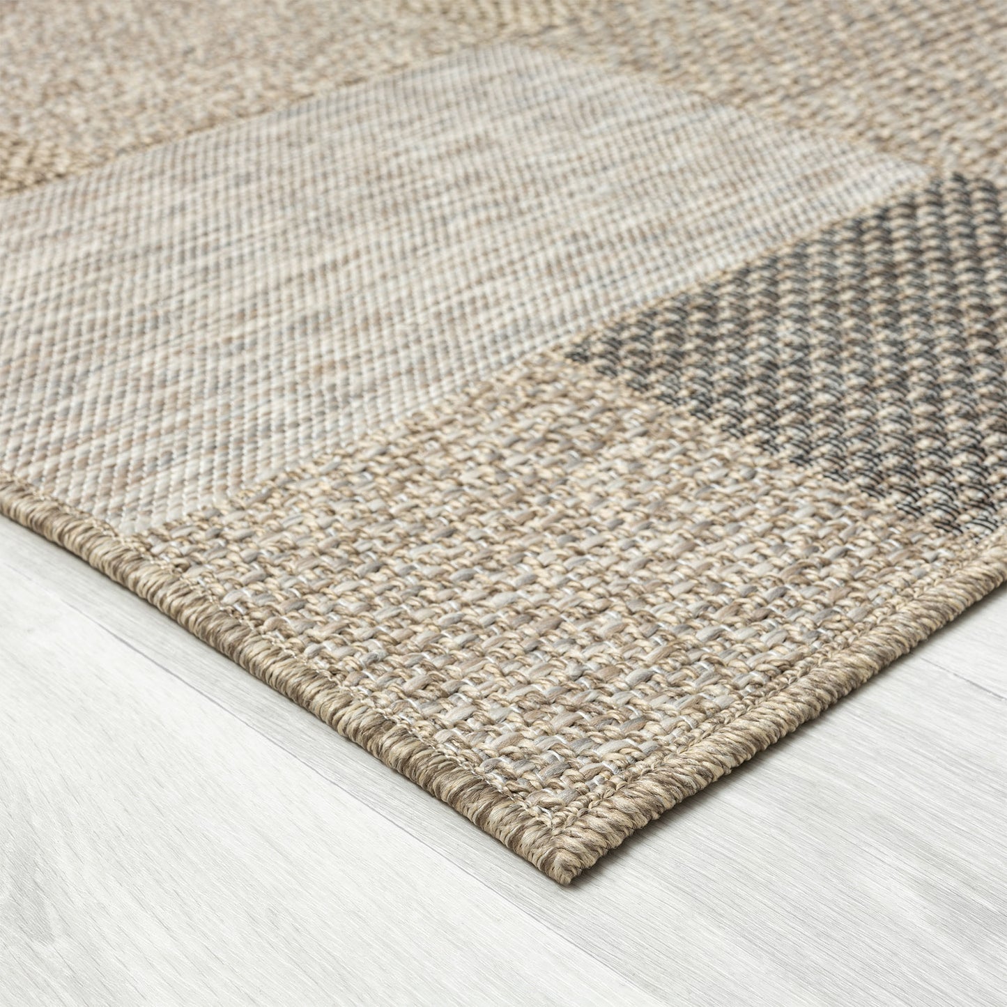 5' X 7' Gray Geometric Handmade Indoor Outdoor Area Rug