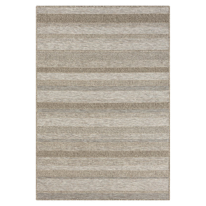 5' X 7' Gray Striped Handmade Indoor Outdoor Area Rug