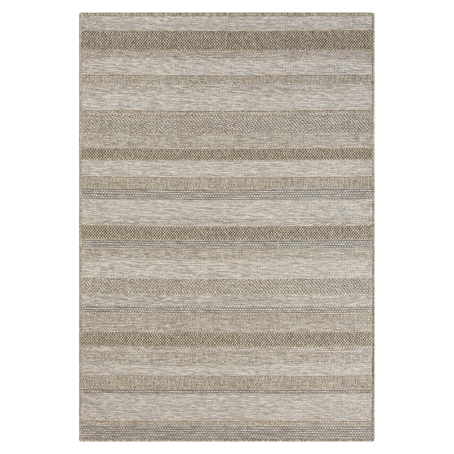 5' X 7' Gray Striped Handmade Indoor Outdoor Area Rug