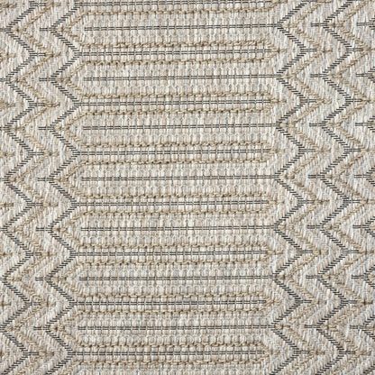 5' X 7' Gray Chevron Handmade Indoor Outdoor Area Rug