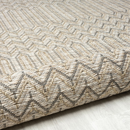 5' X 7' Gray Chevron Handmade Indoor Outdoor Area Rug