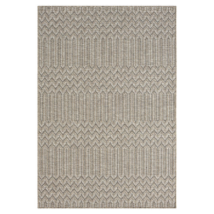 5' X 7' Gray Chevron Handmade Indoor Outdoor Area Rug