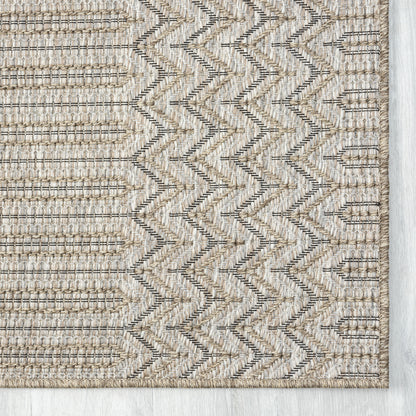 5' X 7' Gray Chevron Handmade Indoor Outdoor Area Rug