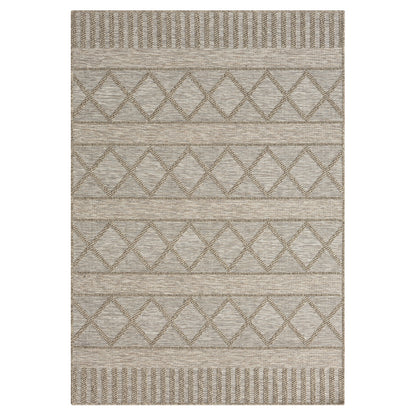 5' X 7' Gray Striped Handmade Indoor Outdoor Area Rug