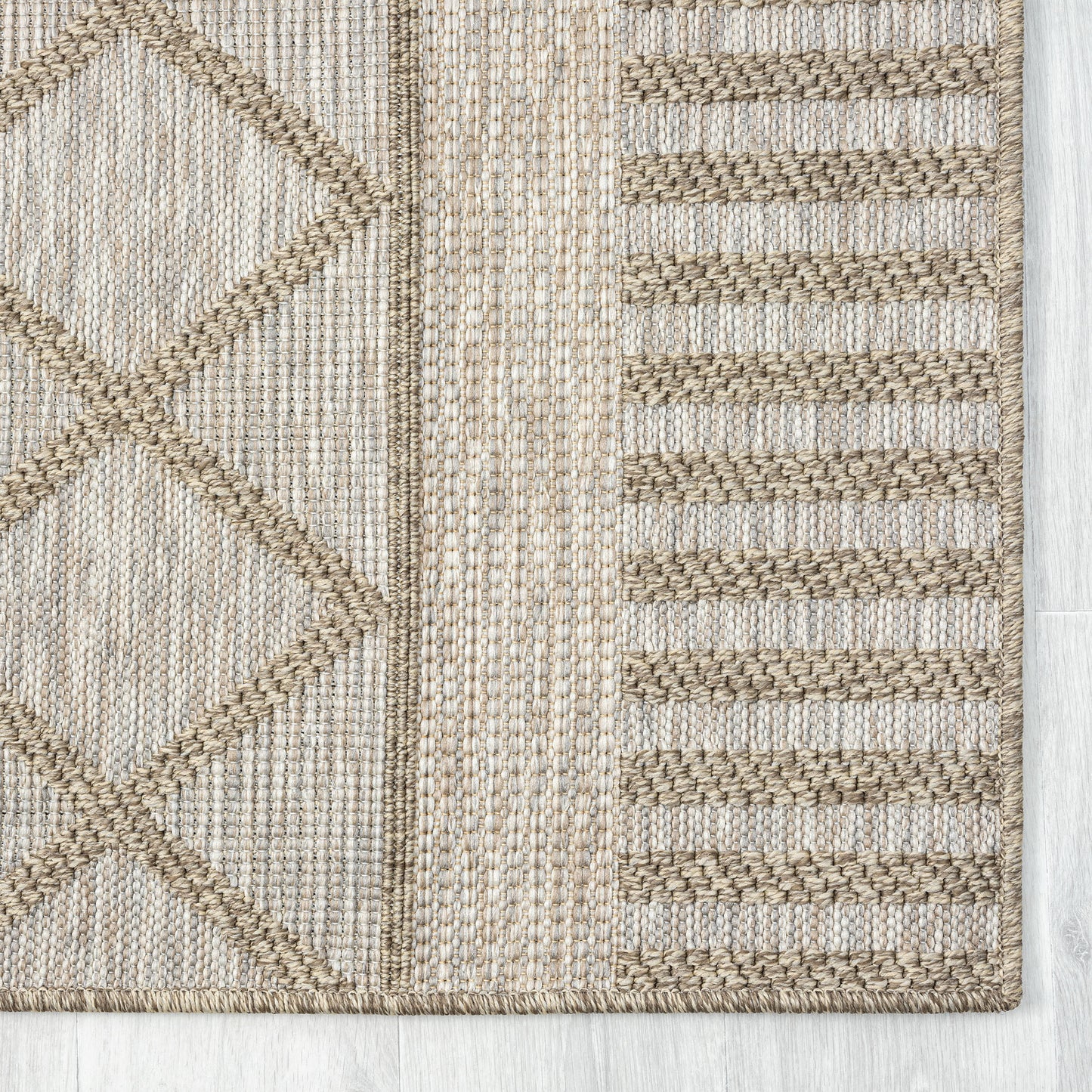 5' X 7' Gray Striped Handmade Indoor Outdoor Area Rug