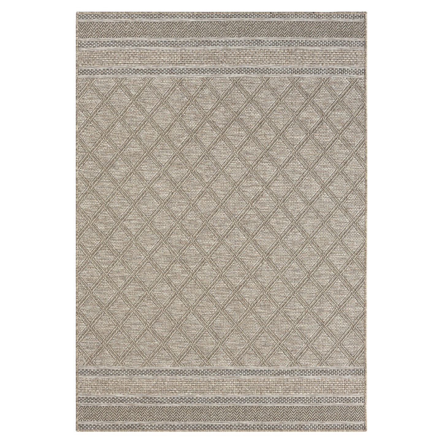 5' X 7' Gray Geometric Handmade Indoor Outdoor Area Rug