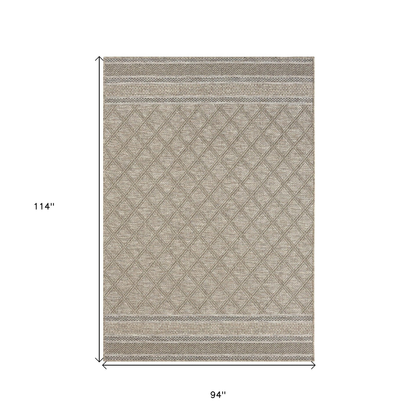 5' X 7' Gray Geometric Handmade Indoor Outdoor Area Rug