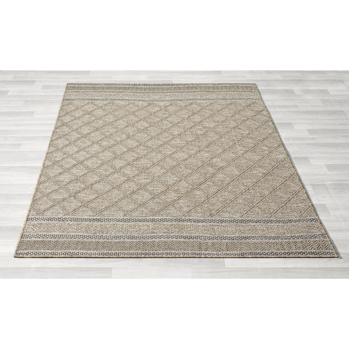 5' X 7' Gray Geometric Handmade Indoor Outdoor Area Rug