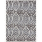 8' X 9' Blue And Gray Damask Indoor Outdoor Area Rug