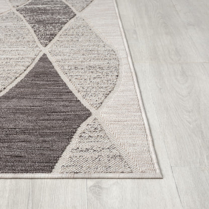 8' X 9' Gray Geometric Indoor Outdoor Area Rug