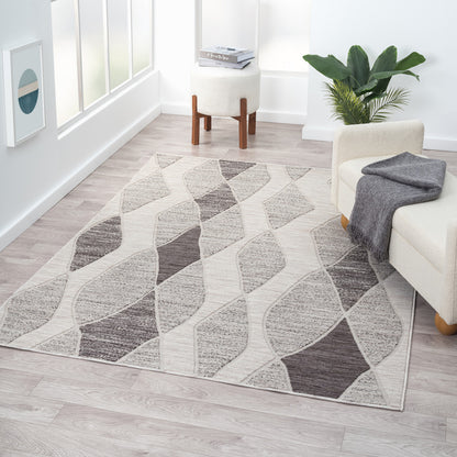 8' X 9' Gray Geometric Indoor Outdoor Area Rug