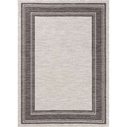 5' X 7' Gray And Ivory Indoor Outdoor Area Rug