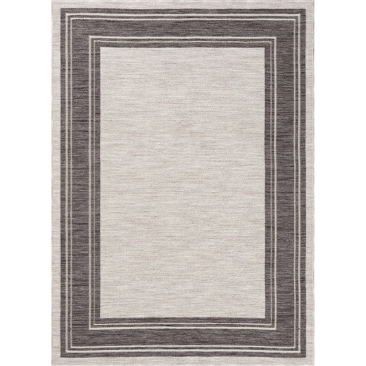 5' X 7' Gray And Ivory Indoor Outdoor Area Rug