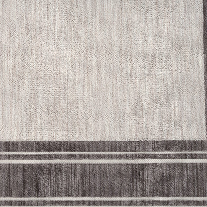 5' X 7' Gray And Ivory Indoor Outdoor Area Rug