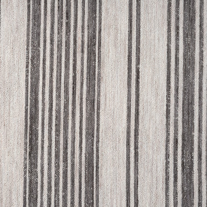 5' X 7' Gray And Ivory Striped Indoor Outdoor Area Rug