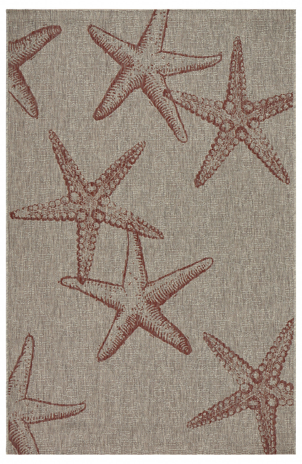 3' X 5' Gray Starfish Indoor Outdoor Area Rug