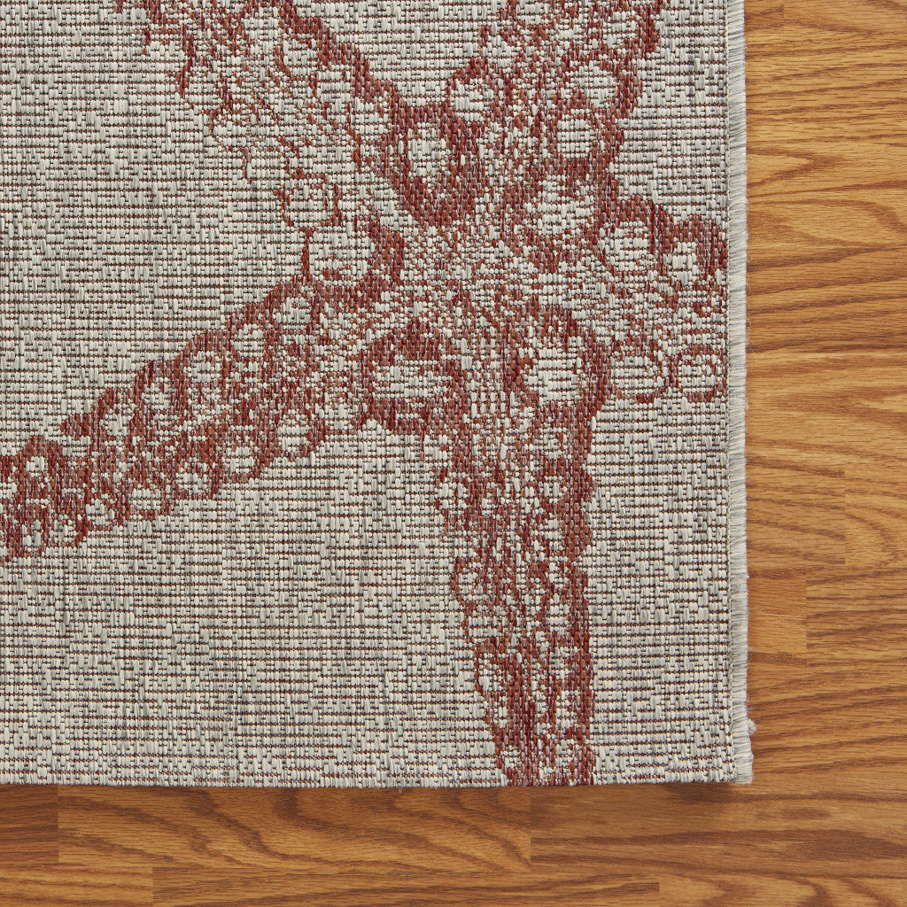 3' X 5' Gray Starfish Indoor Outdoor Area Rug