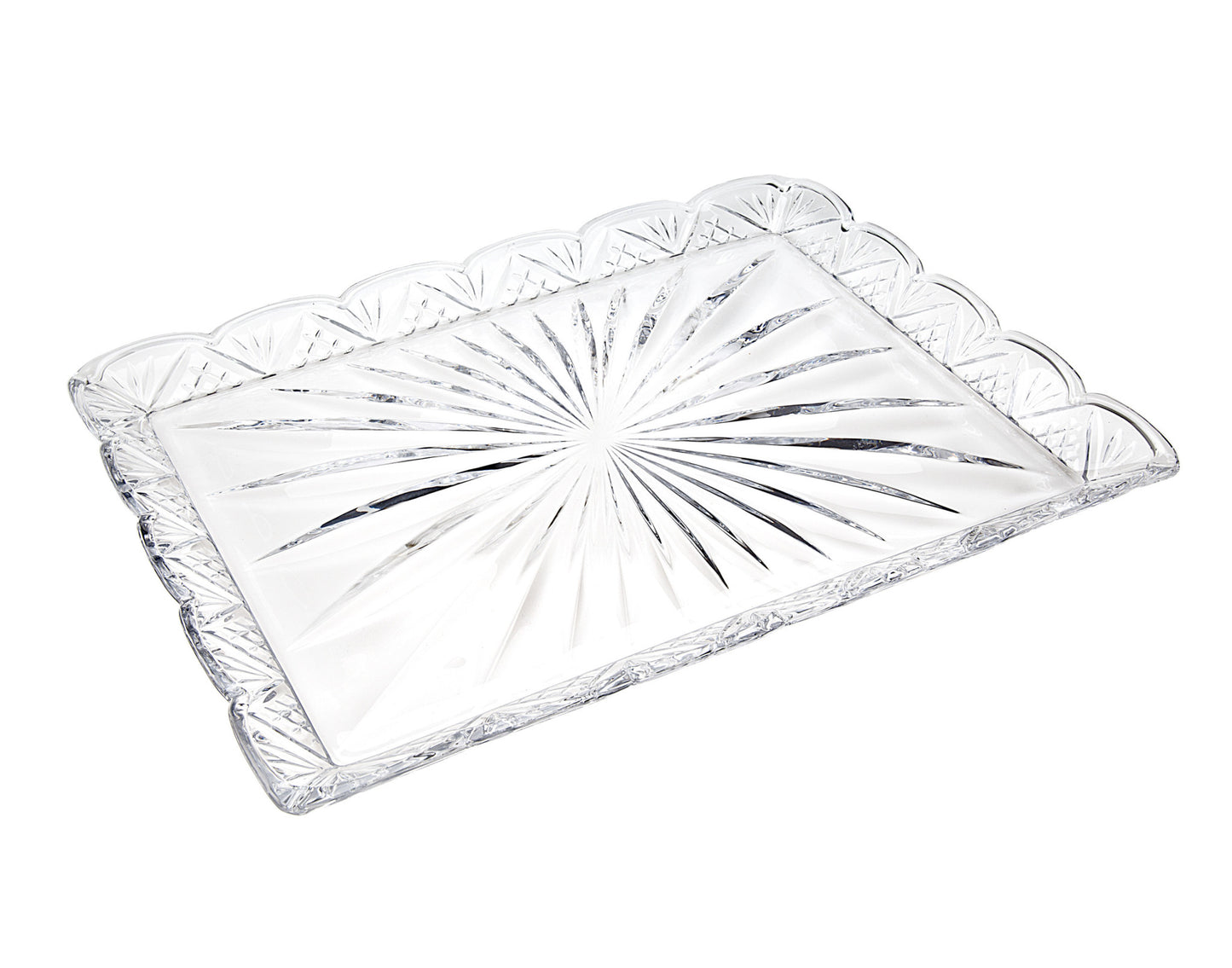 16" Clear Rectangular Crystal Serving Tray