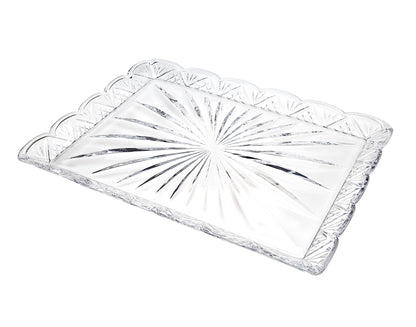 16" Clear Rectangular Crystal Serving Tray